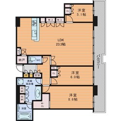 ザ・パークハウス中之島タワーの物件間取画像